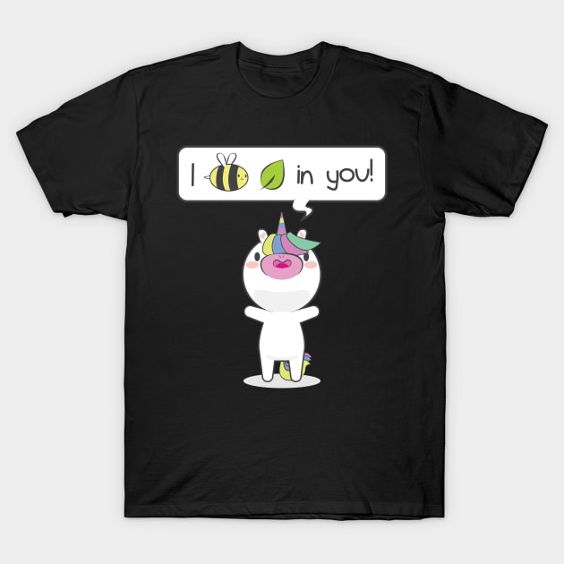 Unicorn I Bee Leaf In You T-Shirt by avshirtnation